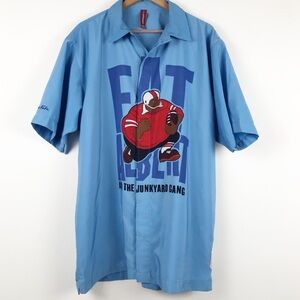 Vintage Platinum FUBU Fat Albert and the Junkyard Gang Button Down Shirt Size XL